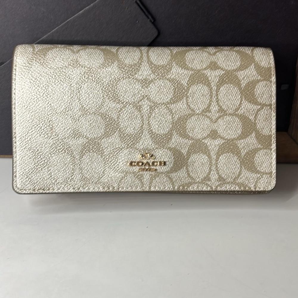 Coach Gold Signature clutch or crossbody purse!